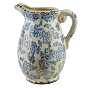 Wazon dzban dekoracyjny ceramiczny beżowo-niebieski 28x20x20 HTC2283