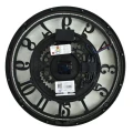 Zegar ścienny retro podświetlany LED duży 50cm czarny ruchomy mechanizm HTBE0333