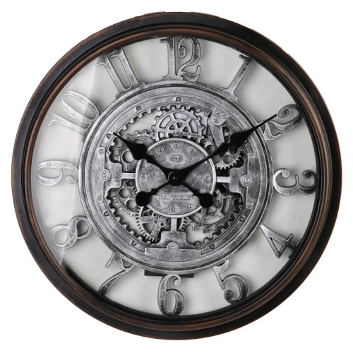 Zegar ścienny retro podświetlany LED duży 50cm czarny ruchomy mechanizm HTBE0333