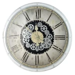 Zegar ścienny retro duży podświetlany LED ruchomy mechanizm 75x75x8cm HTBE0265