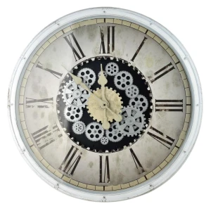 Zegar ścienny retro duży podświetlany LED ruchomy mechanizm 75x75x8cm HTBE0265