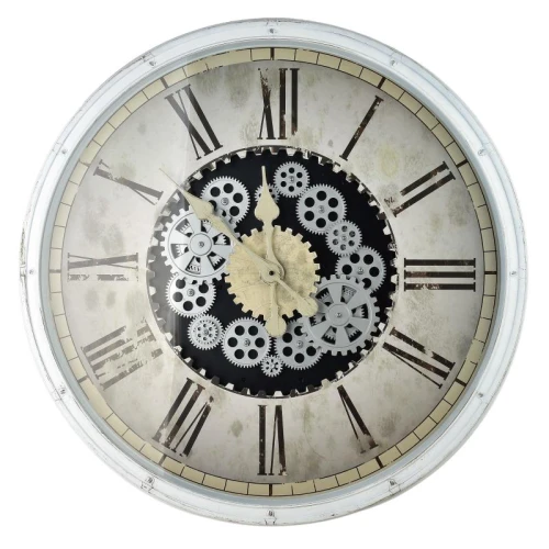 Zegar ścienny retro duży podświetlany LED ruchomy mechanizm 75x75x8cm HTBE0265