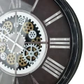 Zegar ścienny retro duży podświetlany LED ruchomy mechanizm 75x75x8cm HTBE0272