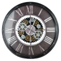 Zegar ścienny retro duży podświetlany LED ruchomy mechanizm 75x75x8cm HTBE0272