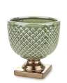 Osłonka donica doniczka ceramiczna zielono złota 18,5x17x17 136875