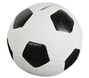 Skarbonka piłka dekoracyjna ceramiczna czarna duża 15,5x16 XXL